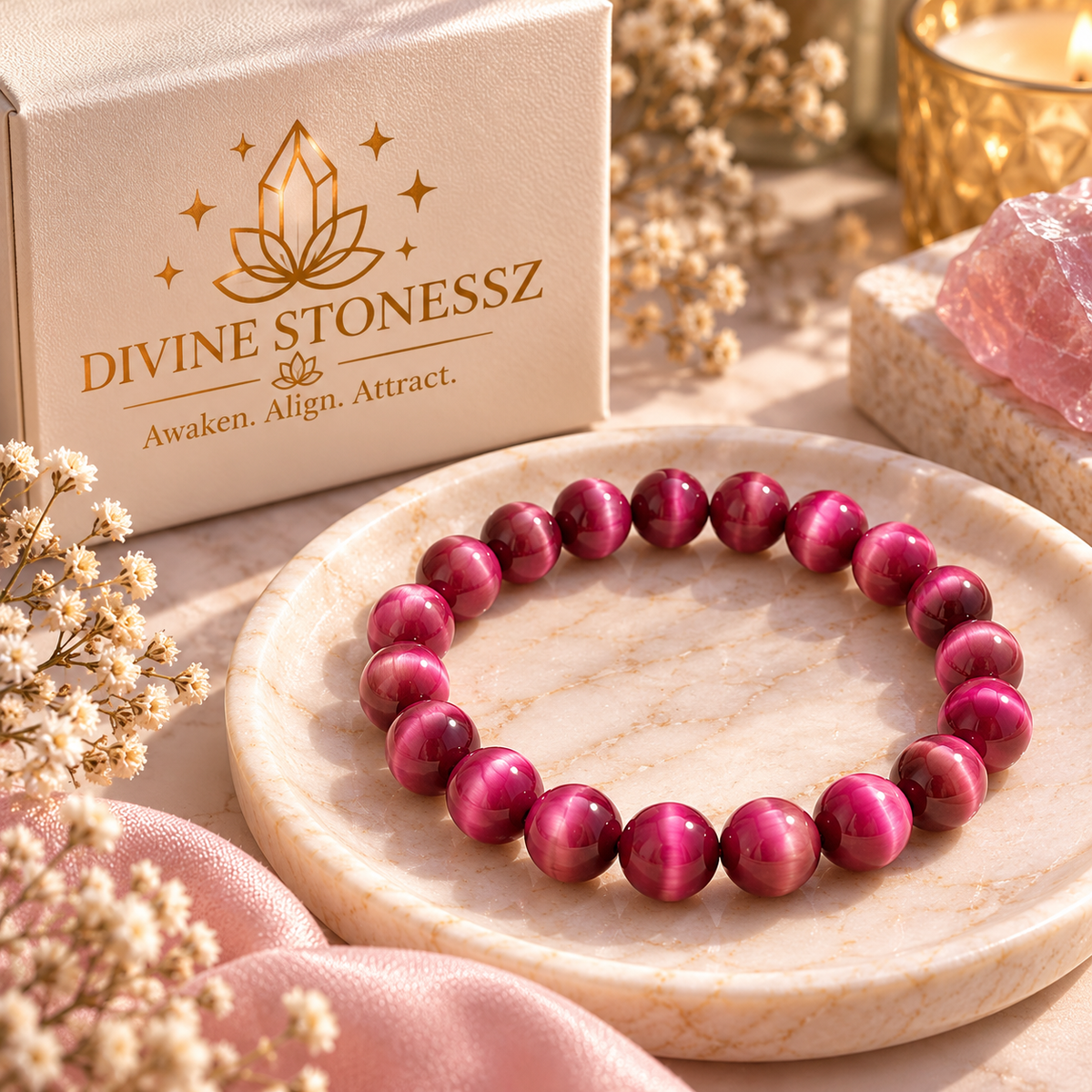 Pink Tiger Eye Bracelet – Love, Emotional Healing & Harmony