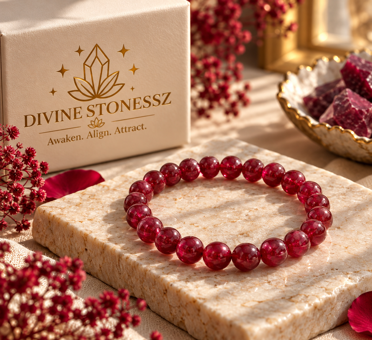 Ruby Crystal Bracelet – Confidence, Passion & Success